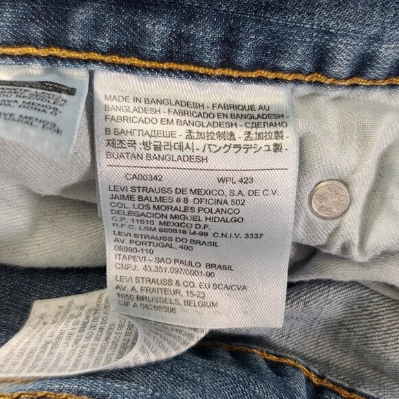 Levi's 505 Jeans Mens 33x32 (34x31) Regular Straight Leg Light Wash Distressed * - Picture 3 of 16